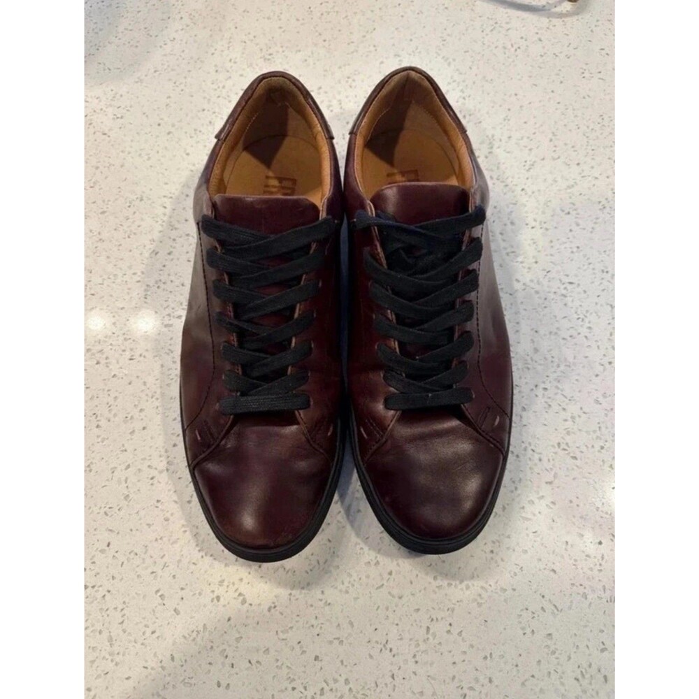 Frye Men’s Brown Leather Lace-Up Sneakers Round Toe Casual US 11.5 EU 45.5 EUC